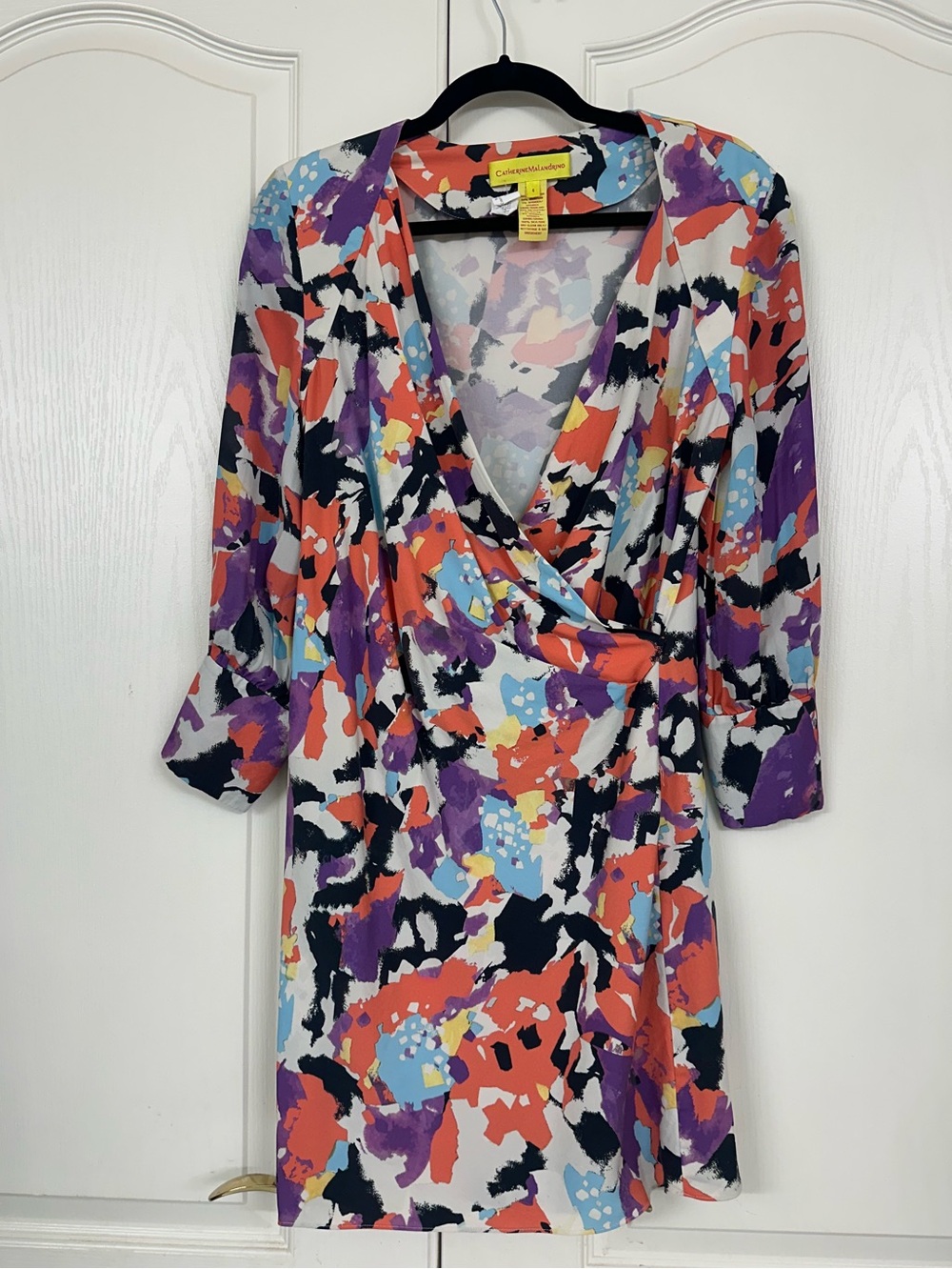 Catherine Malandrino Balloon Short Silk Dress 3/4 sleeves Size 4